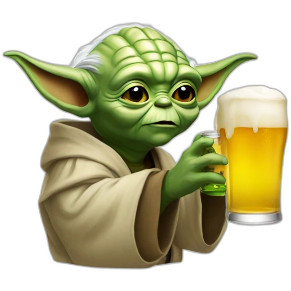 Yoda drink beer emoji