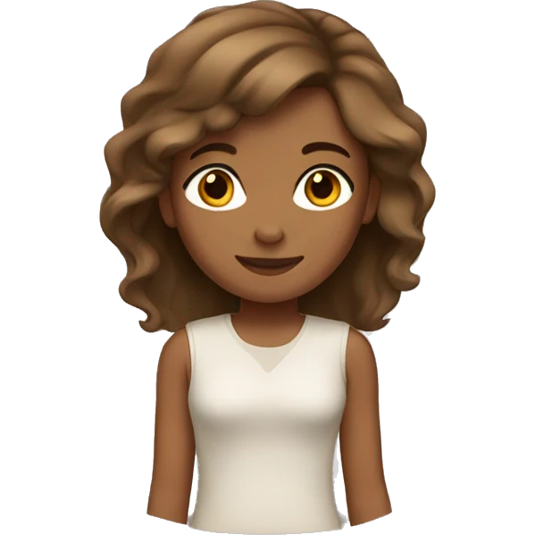Tan girl with medium brown hair emoji