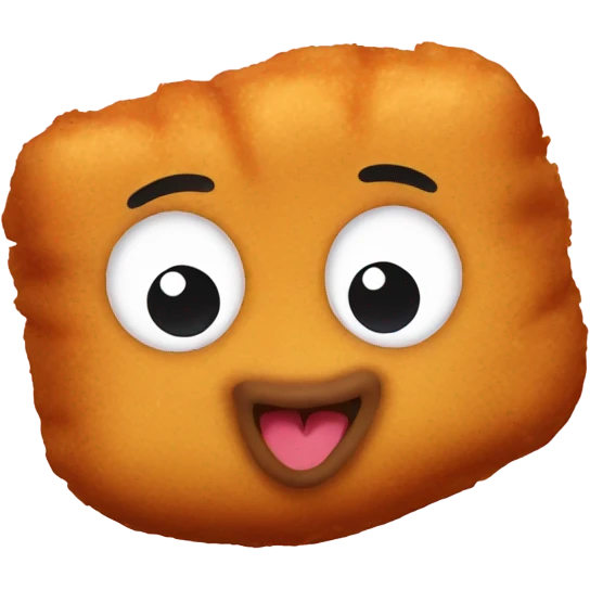 chicken nugget with face emoji