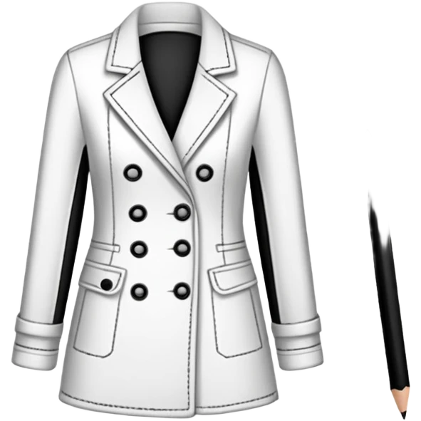 fashion clothe skecth on sketch book, with pencil emoji