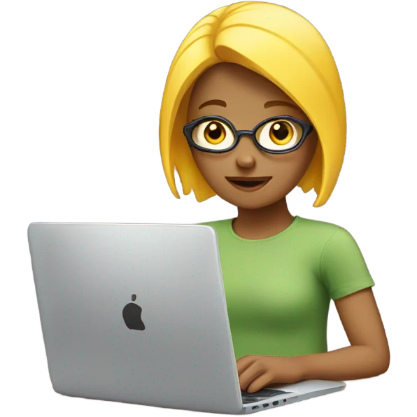 yellow girl in laptop  emoji