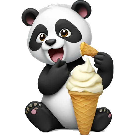 Panda eating ice cream emoji