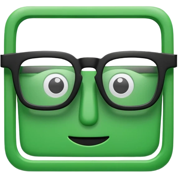 Green Square Spects. only spects. emoji