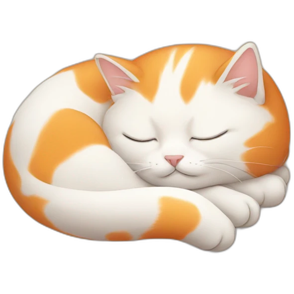 Orange white Cat sleeping emoji