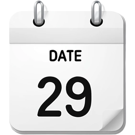 white date calendar with number 29 emoji