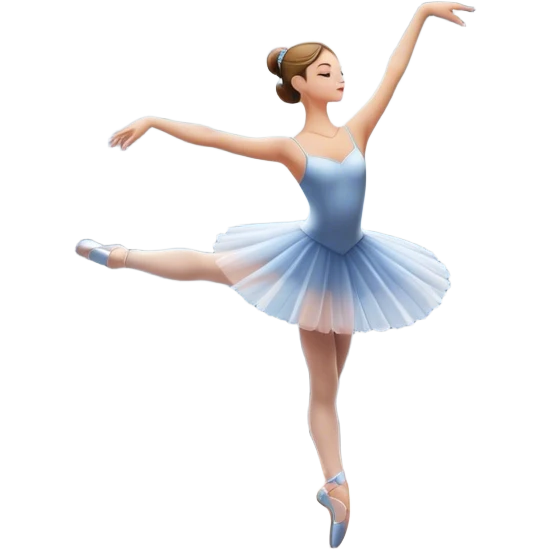 Emoji of Ballet: Bolshoy Theater stage with silhouette of a ballerina in an elegant pose, surrounded by spotlight and stage lights. The icon should convey the grace and beauty of ballet, with focus on the dancer and the dramatic lighting. Transparent background. emoji