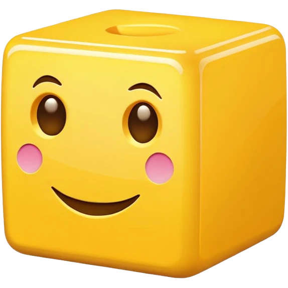 Cube yellow with a face emoji