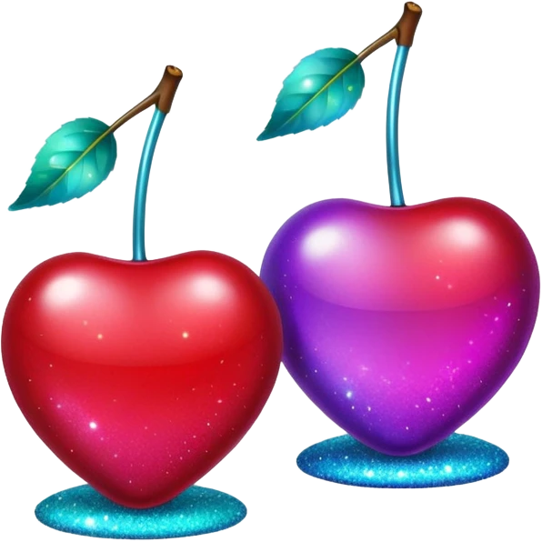 glitter purple and cian 2 cherrys emoji