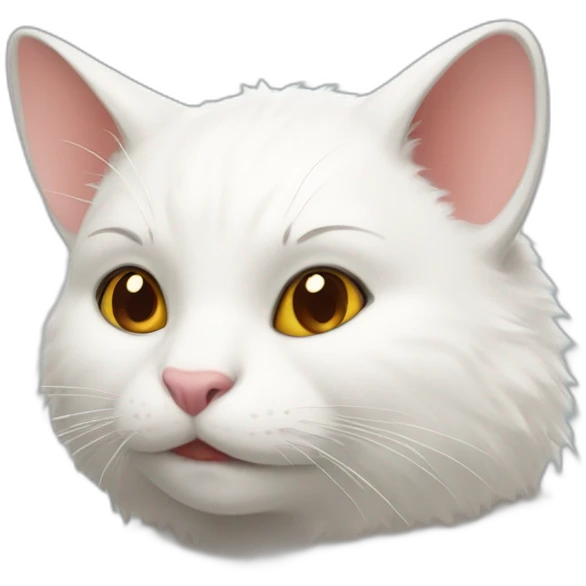 Furry white cat and classic wombat emoji