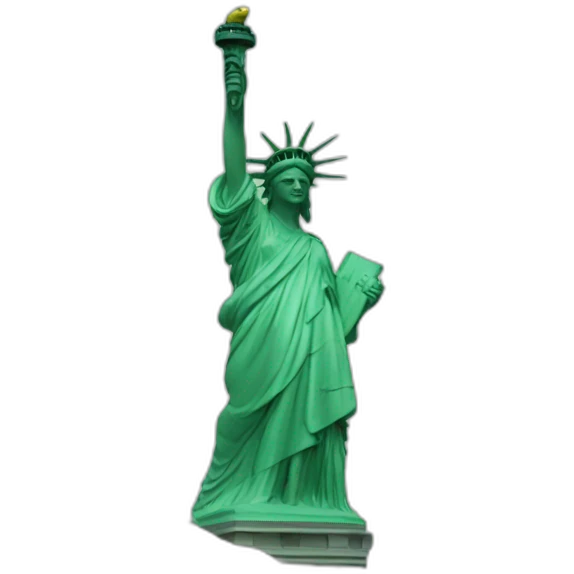 statue of liberty on a wave emoji