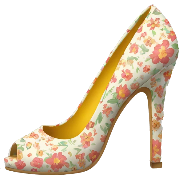 floral patterned high heel emoji