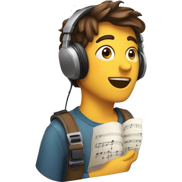 watching a musical emoji