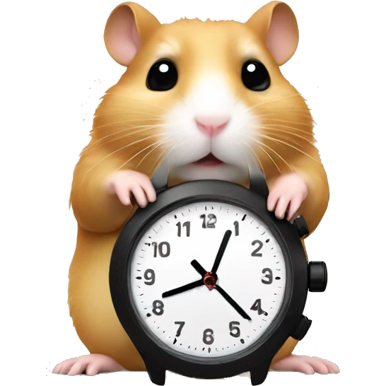 hamster shows what time it is on his watch emoji