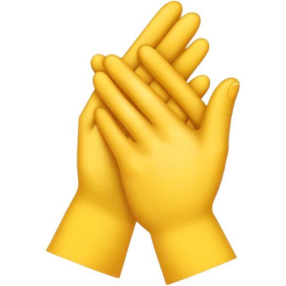 two hands crossed like someone setting on table and it's yellow and to be from side  emoji