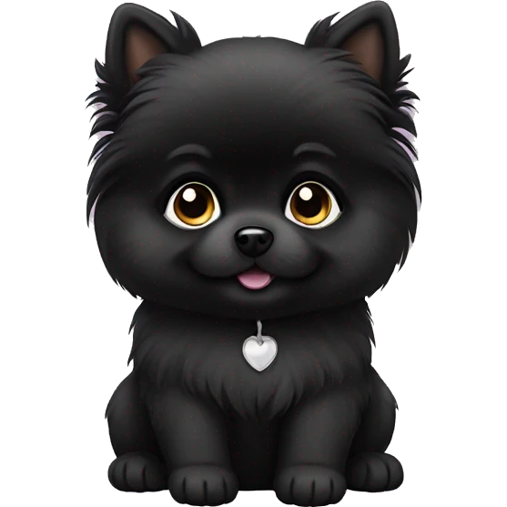 Black Pomeranian puppy emoji
