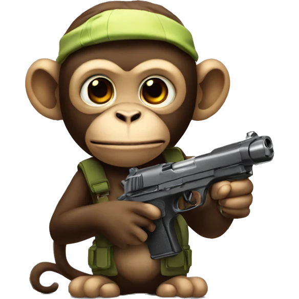 Monkey with a Toy gun emoji