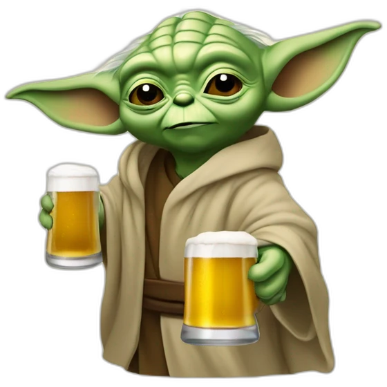 Yoda qui boit une bière emoji