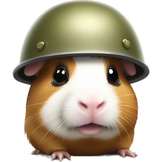 traumatised guinea pig with soldier helmet askew emoji