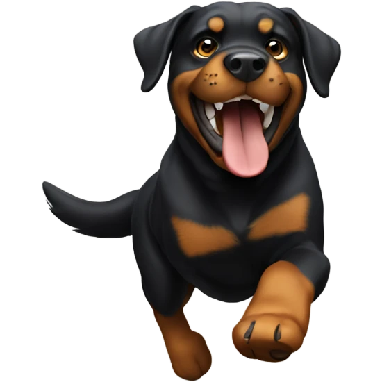 Rottweiler running and giving a thumbs up  emoji