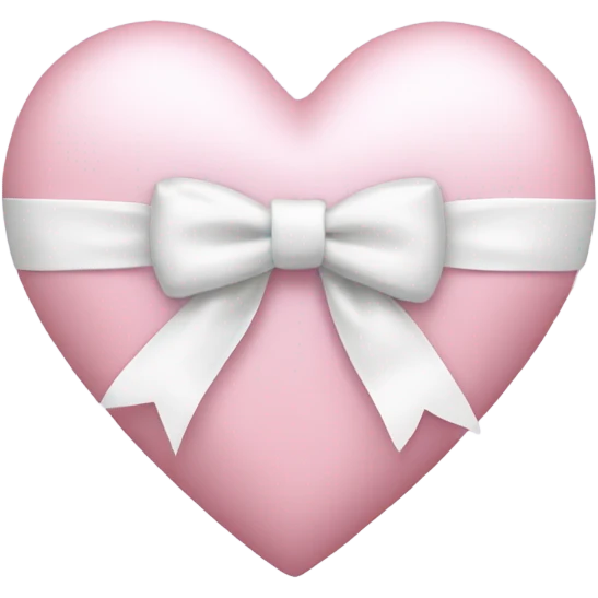 Pastel pink heart with white bow emoji
