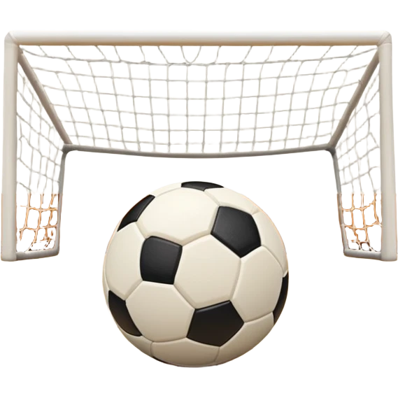 A close-up of a mini-football (futsal) ball placed on a wooden floor of an indoor sports hall, with the goalposts in the background. The scene highlights the smooth texture of the ball and the detailed net of the goal, emphasizing the fast-paced nature of the sport. emoji