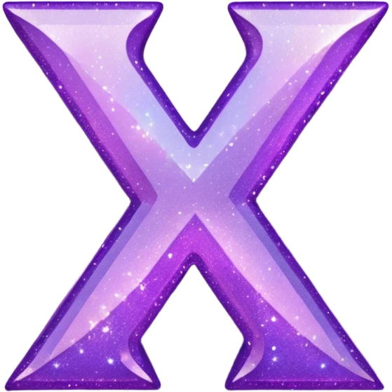 glitter purple letter X emoji