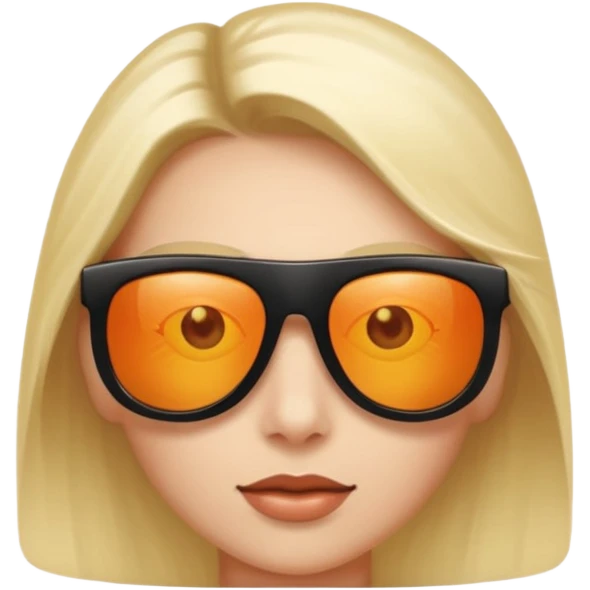 Sunglasses sliding down slightly, glowing eyes behind emoji