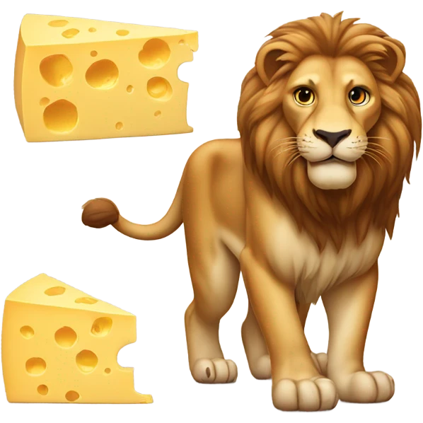 Lions stepping on cheese emoji