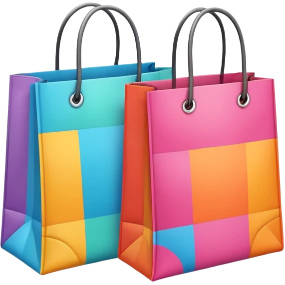 2 aesthetic shopping bag with pattern emoji