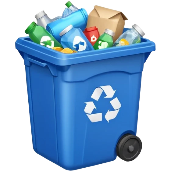 blue recycling bin emoji
