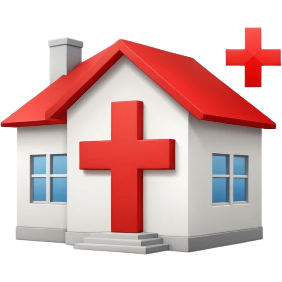 a house crossed out with a red cross emoji