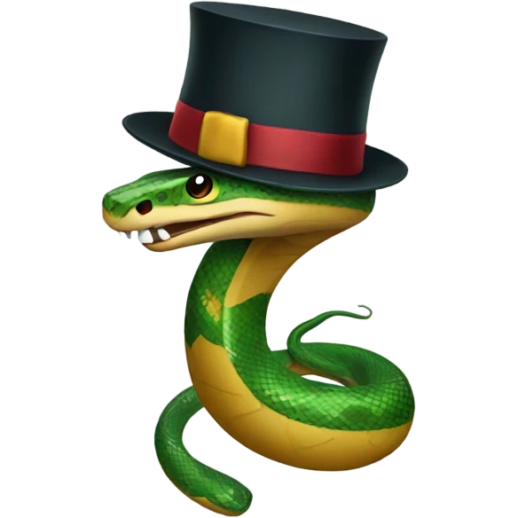 Snake in a New Year's hat emoji
