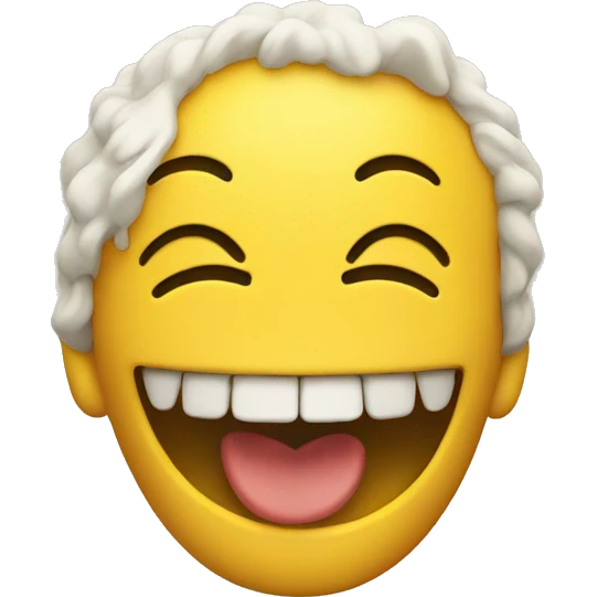 Smiling face with yellow bone in the mouth emoji