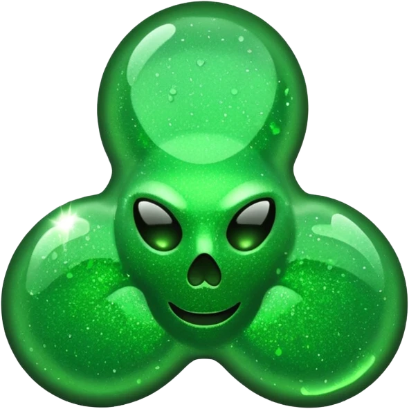 glitter green toxic symbol emoji