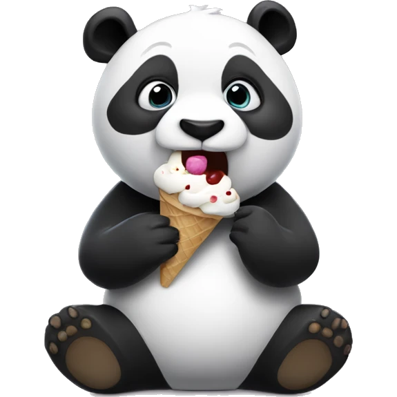 Panda eating ice cream emoji