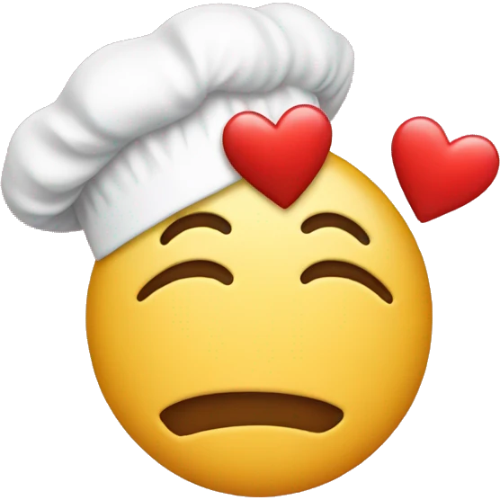 Kissin emoji with chef hat and hearts  emoji