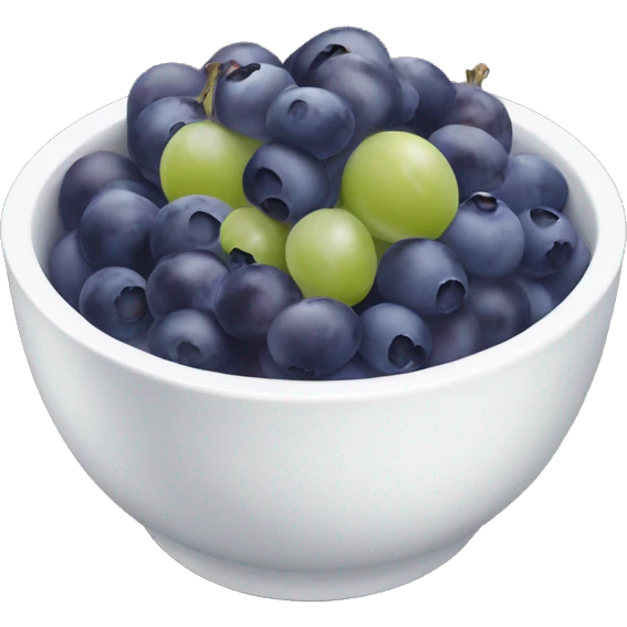 yoghurt bowl with grapes and blueberries emoji
