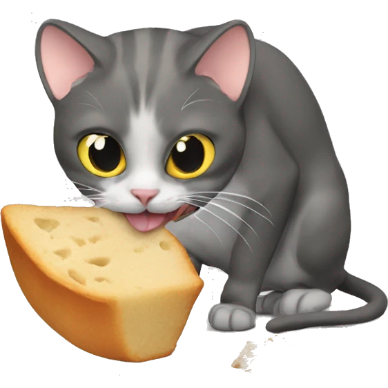 Cat eating a rat  emoji