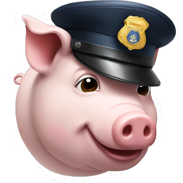 Pig wearing cop hat emoji
