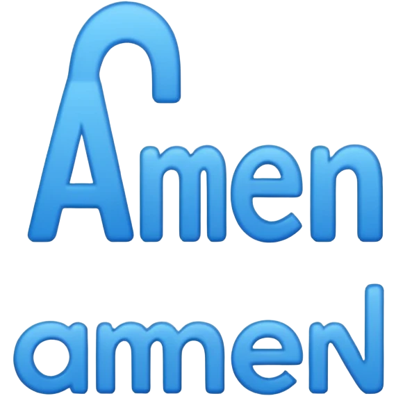 blue word "amen" simple font emoji