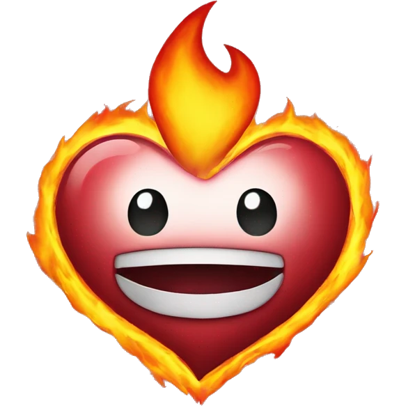 Hearts with fire emoji
