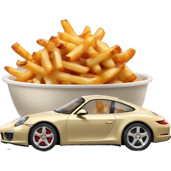 Poutine in a porshe emoji