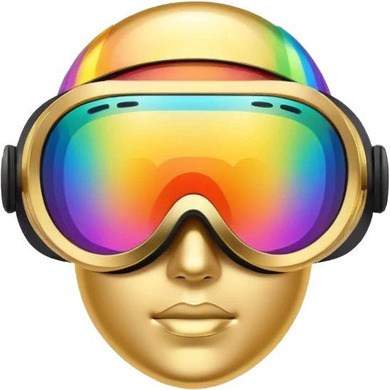 gold simulation rainbow visor goggles emoji