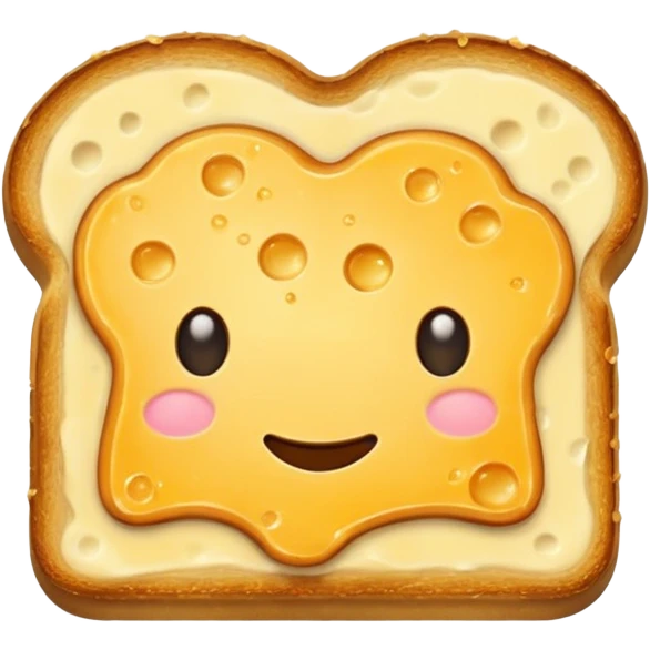 Closed cheese toast without a face emoji