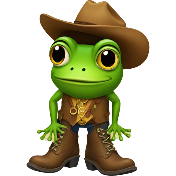 Frog wearing cowboy boots emoji