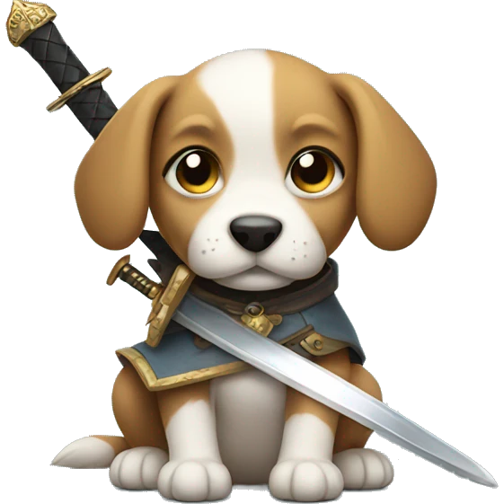Puppy with a sword emoji