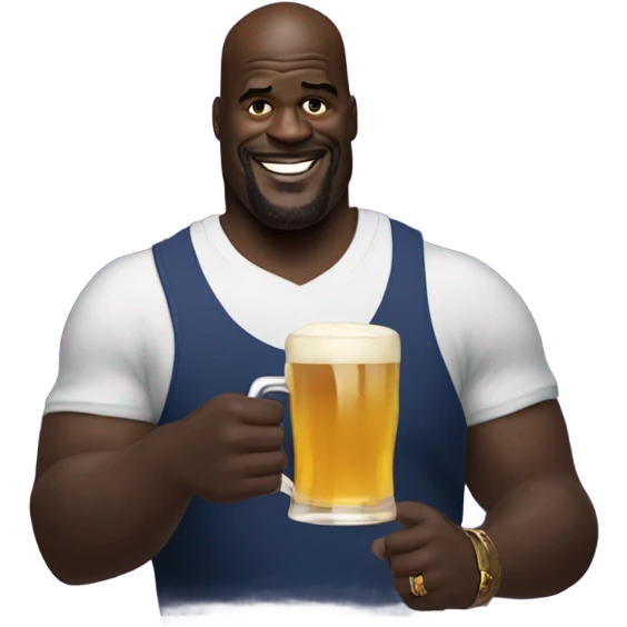 Shaq with a brewski emoji