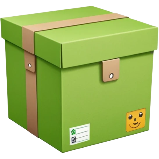 emoji of light green color delivery box  emoji