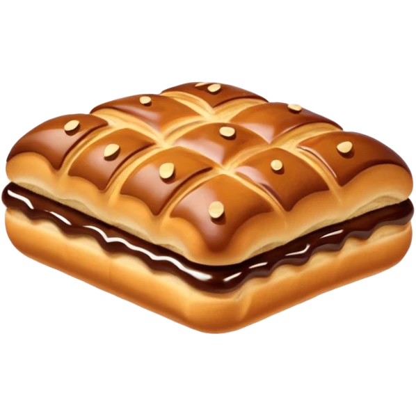 Une pain au chocolat qui rigole emoji