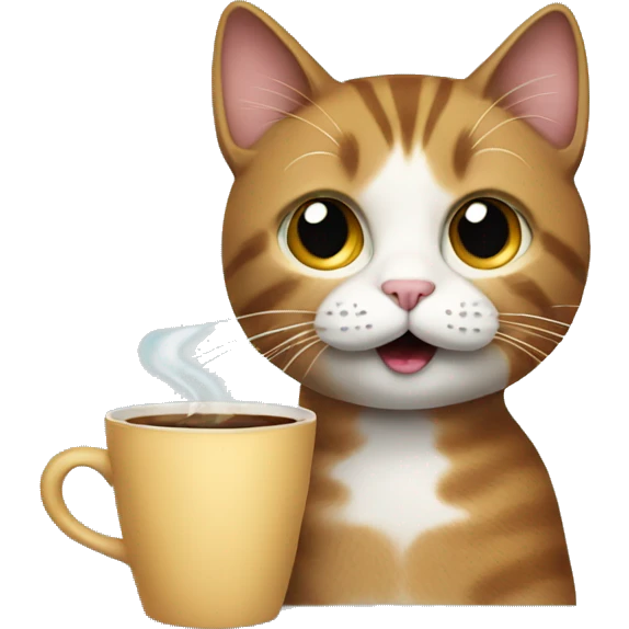cat with coffee emoji